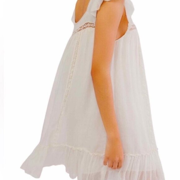 Free People Olivia Gauze Babydoll Dress Ivory L - mordernwear.com